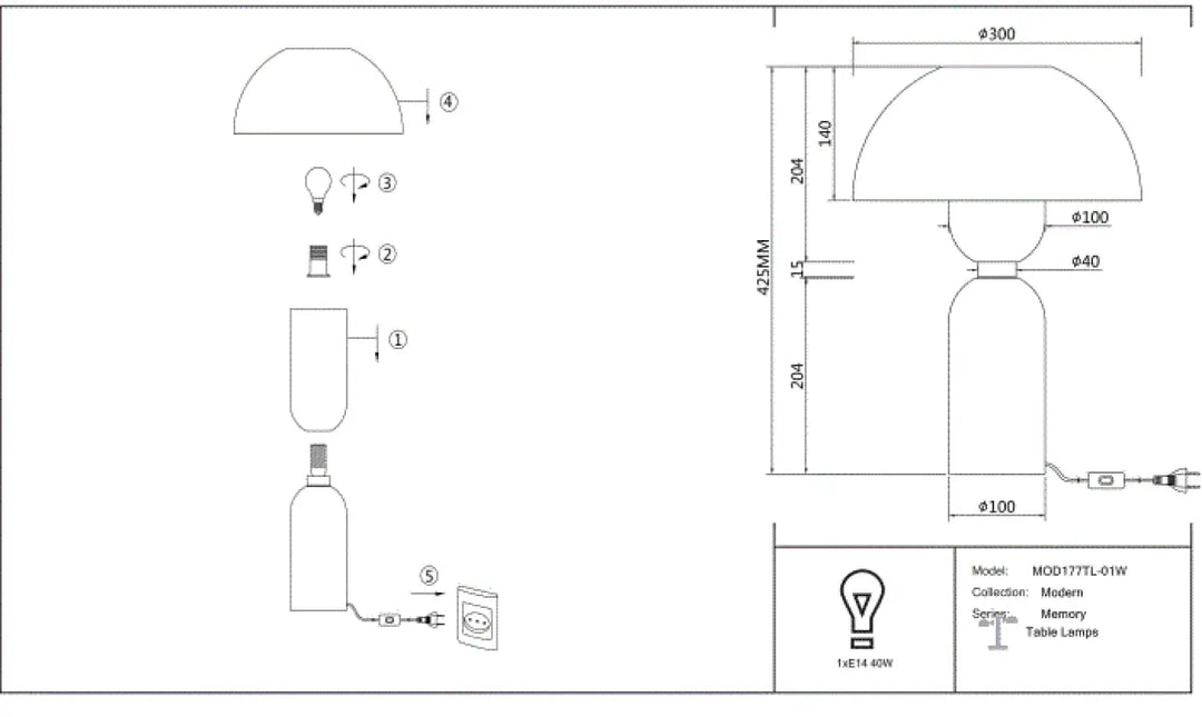 Lampe memory à poser en céramique avec abat-jour textile et base cylindrique métallique moderne
