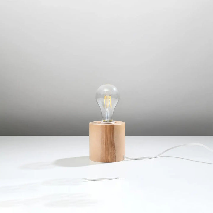 Lampe à poser bois naturel éteinte