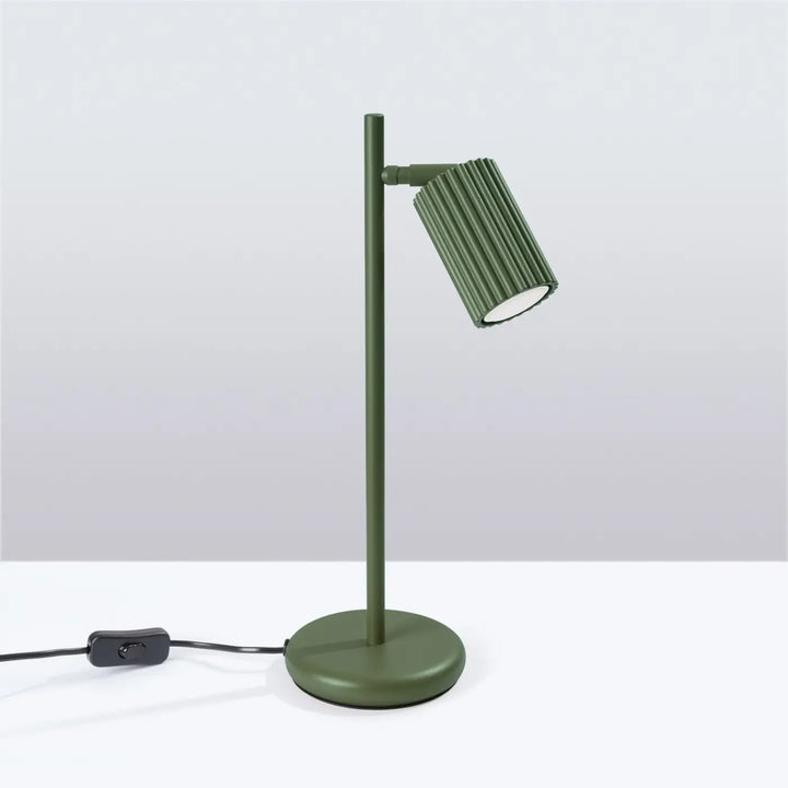 Lampe de Chevet vert olive éteinte, vue rapprochée