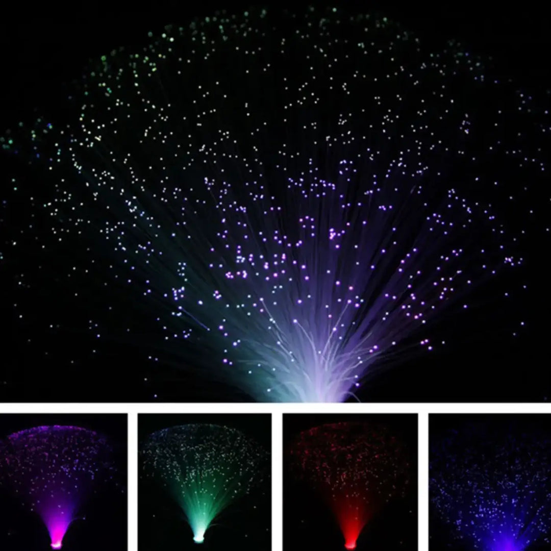 Lampe starry sky en fibre optique en forme d’éventail avec lumières led multicolores pour décoration voie lactée