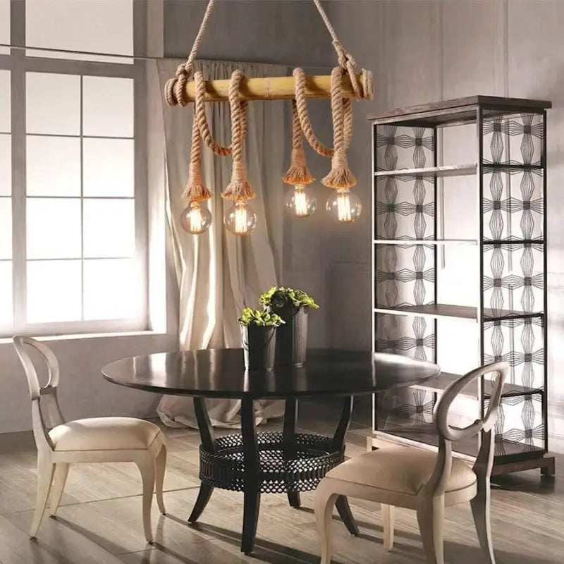 Lampe Suspendue Corde Pour Ambiance Naturelle