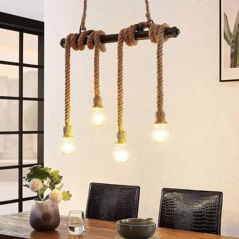 Lampe Suspendue Corde Pour Ambiance Naturelle