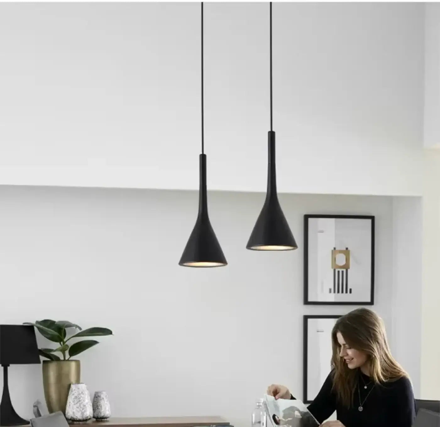 Suspension Hofstein Moderne - Noir/Marron - Bois - Pour Cuisine, Salon