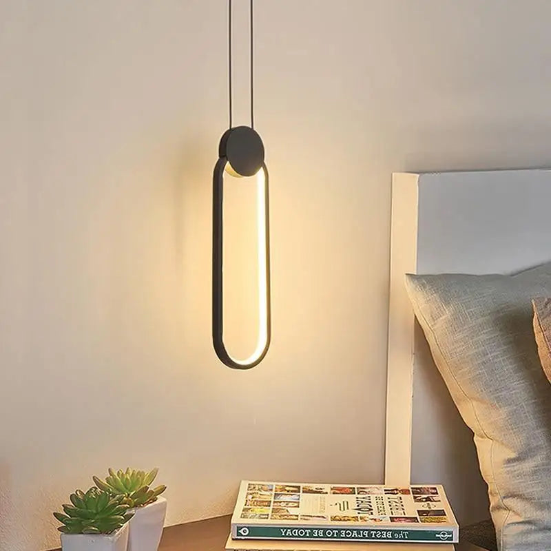 Lampe Suspendue LED Élégante Noire En Acrylique