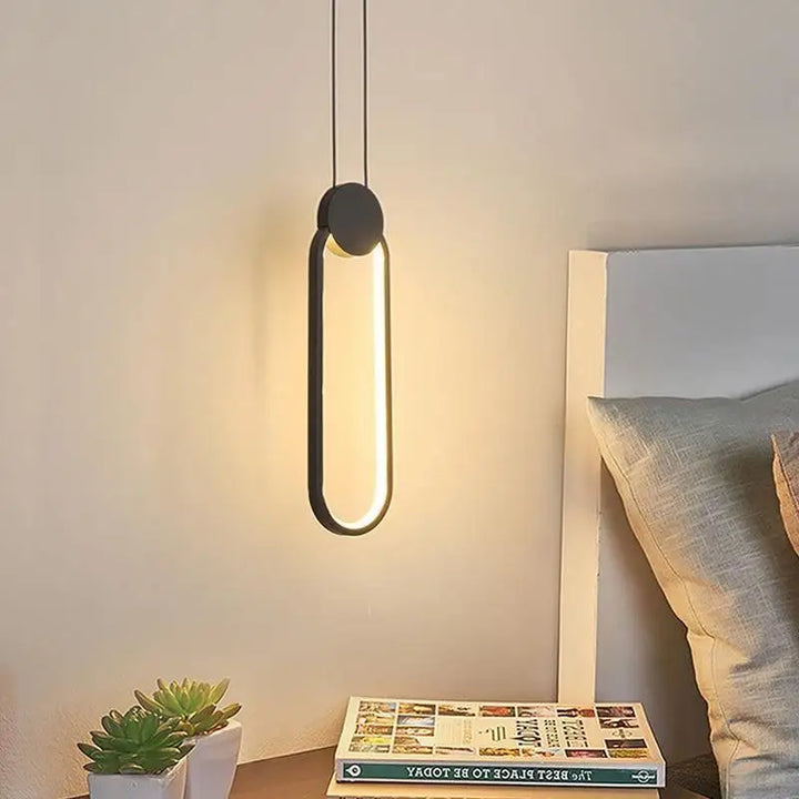 Lampe Suspendue LED Élégante Noire En Acrylique