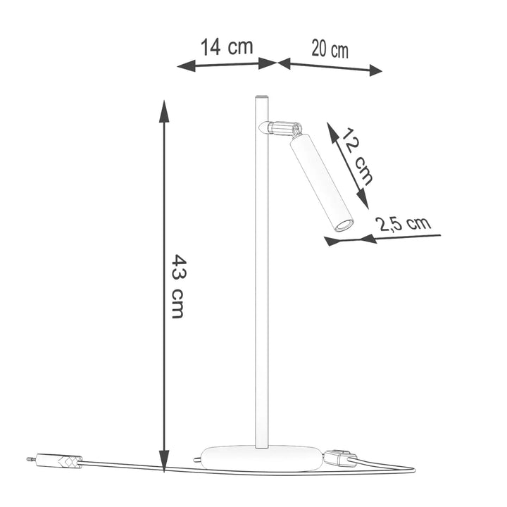 Lampe pastelo blanche led minimaliste avec base cylindrique ajustable facilement l’assortir bureau pastelo