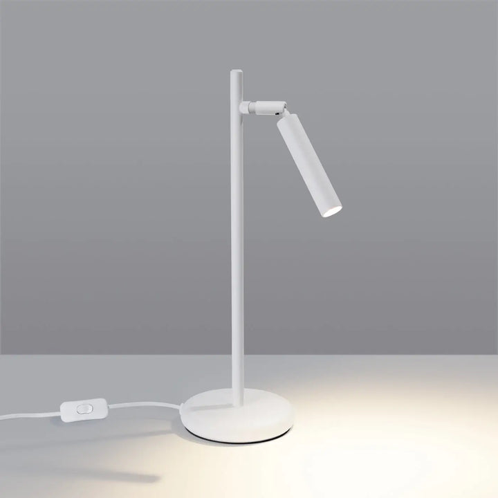 Lampe pastelo blanc bureau pastelo avec design cylindrique minimaliste et bras ajustable facilement l’assortir