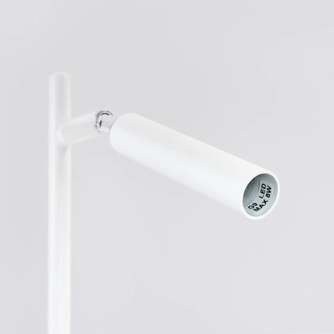 Lampe pastelo blanc cylindre led avec design minimaliste et support métallique pour bureau pastelo facilement l’assortir