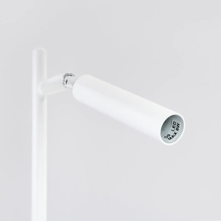 Lampe pastelo blanc cylindre led avec design minimaliste et support métallique pour bureau pastelo facilement l’assortir