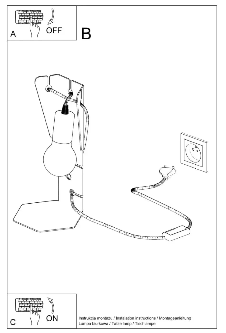 Schéma d'installation du luminaire