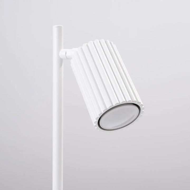 Lampe a poser karbon blanc avec design minimaliste et ampoules gu10 interchangeables pour un éclairage moderne