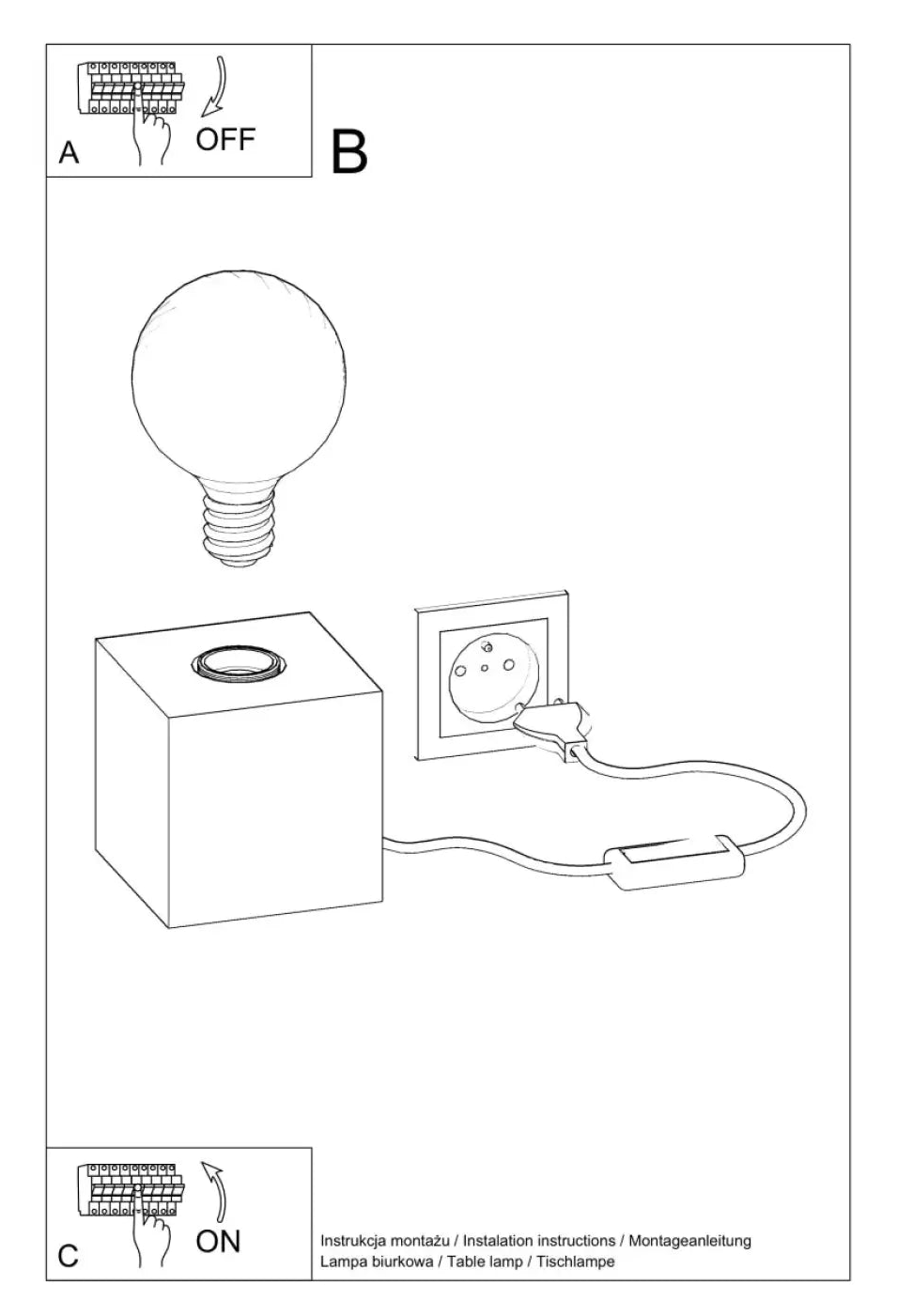 Schéma d'installation du luminaire