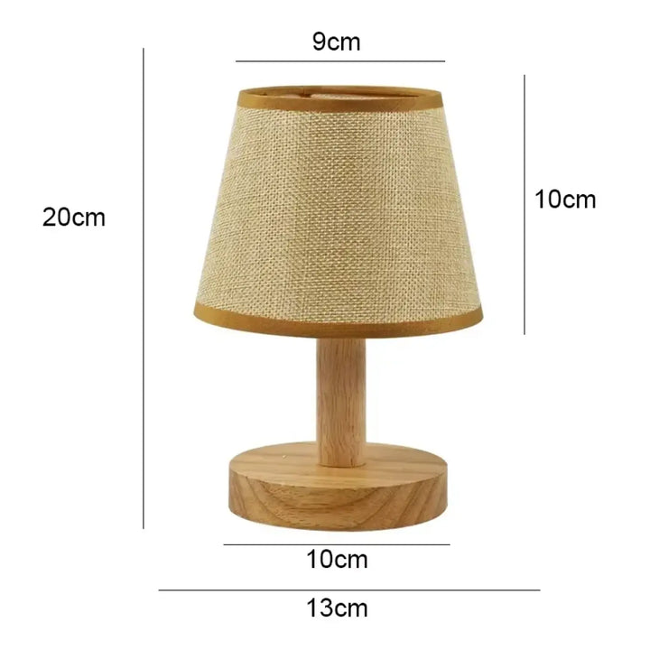 Lampe de table bois naturel avec abat jour pour deco