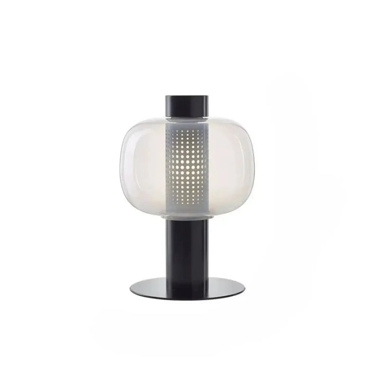 Lampe de table vetra avec verre coloré translucide, design moderne et base cylindrique pour table contemporaine