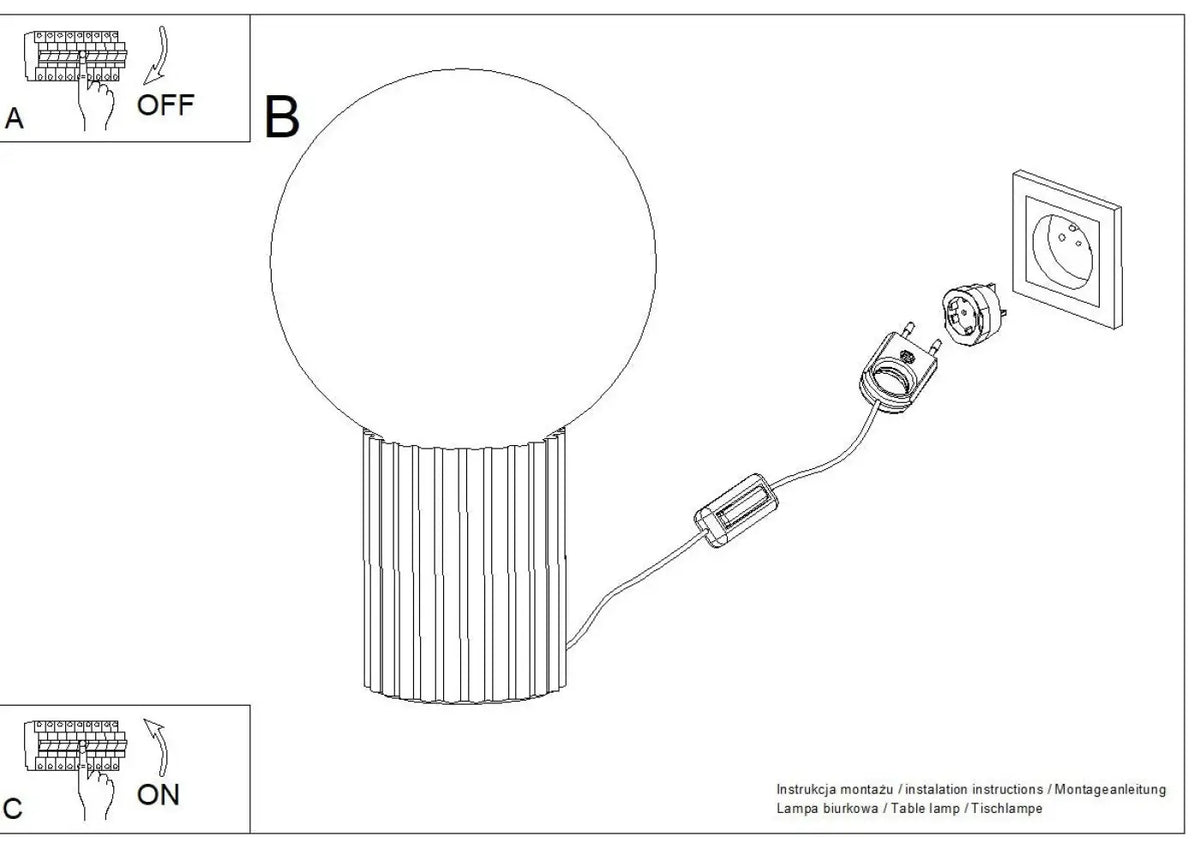 Schéma d'installation du luminaire