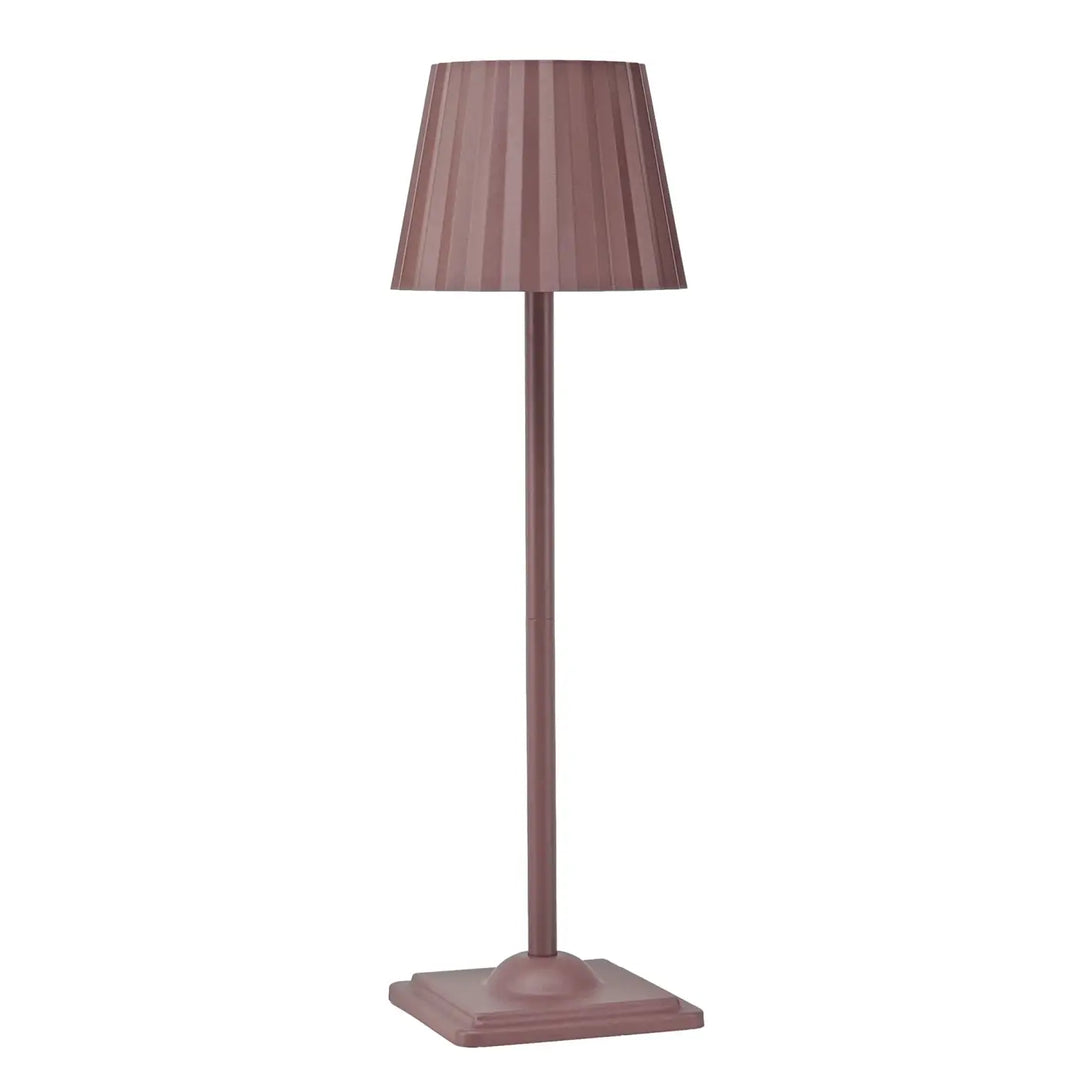 Lampe de table escale élégante en métal rose gold avec abat-jour plissé et design minimaliste