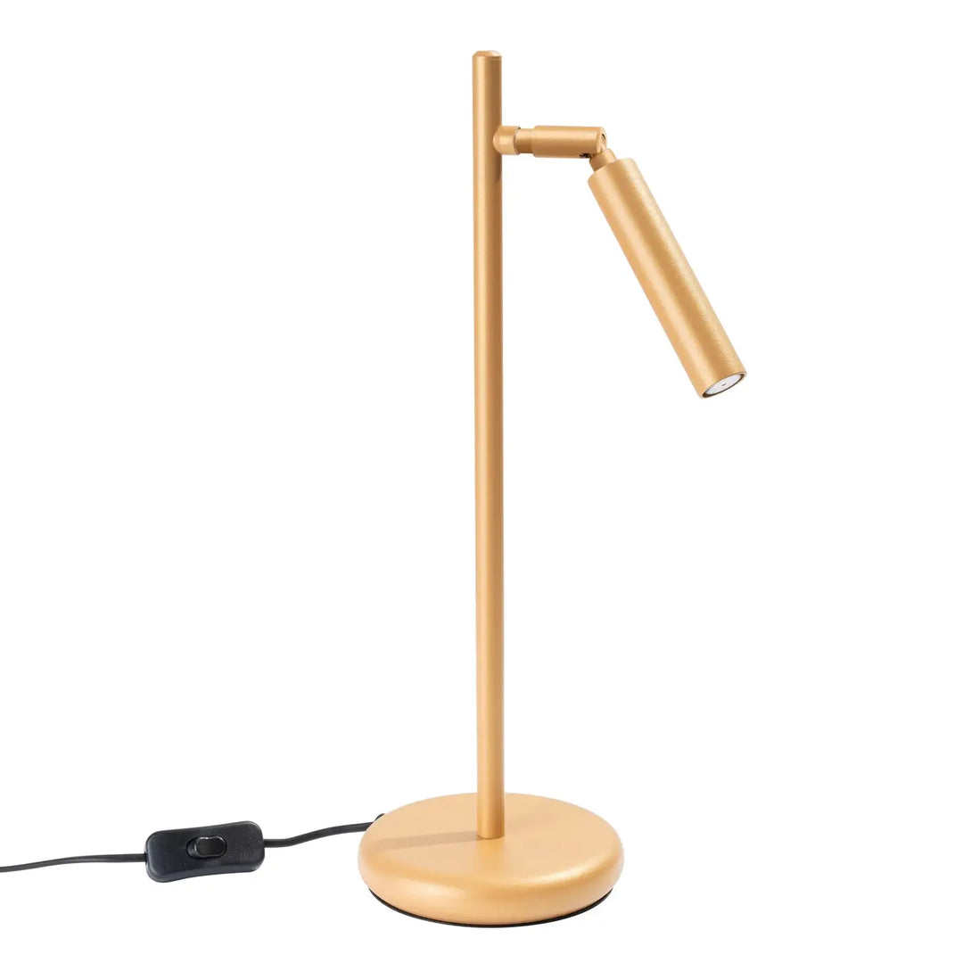 Lampe pastelo or bureau pastelo ajustable en finition or fabriquée à partir de matériau métallique minimaliste
