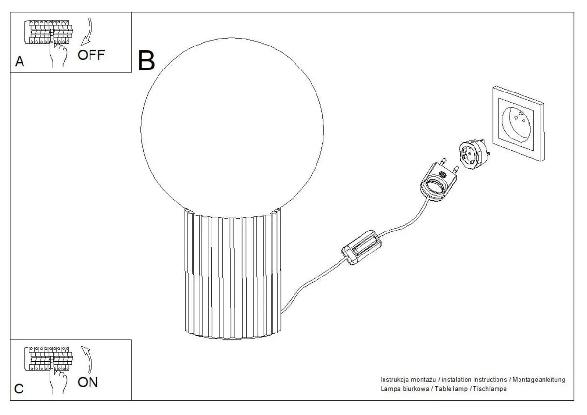 Schéma d'installation du luminaire
