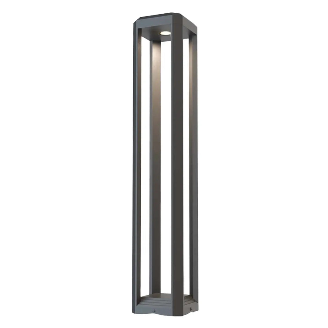 Luminaire extérieur royal mile led rectangulaire avec cadre métallique gris foncé et lumière circulaire intégrée