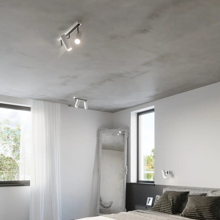 Luminaire plafonnier direzione 3 blanc avec éclairage élégant et spot ajustable pour plafond minimaliste