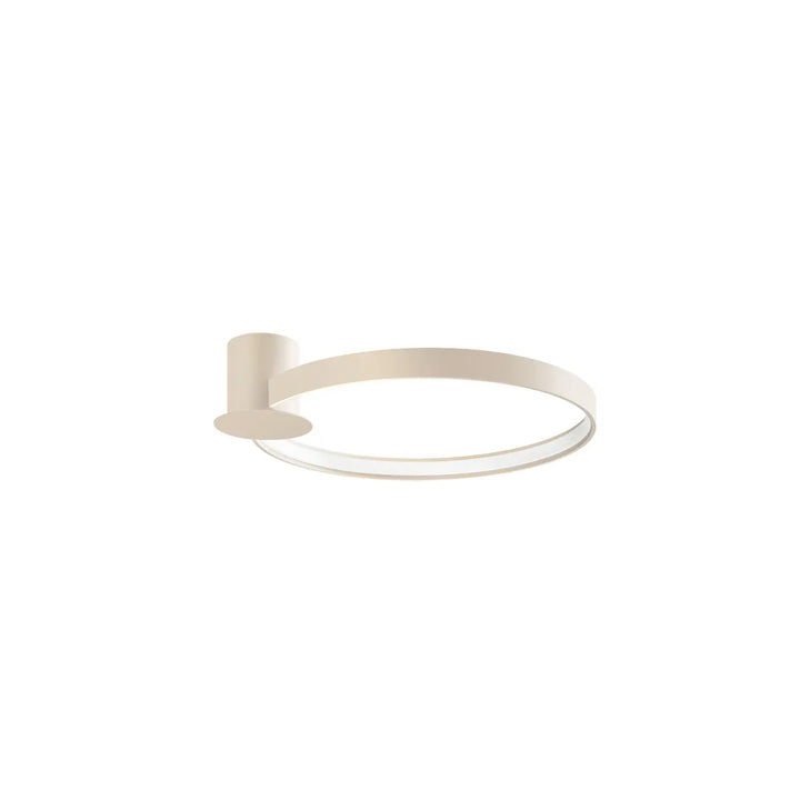 Luminaire plafonnier rio 55 beige en aluminium allient élégance avec anneaux led intégrés pour un éclairage moderne