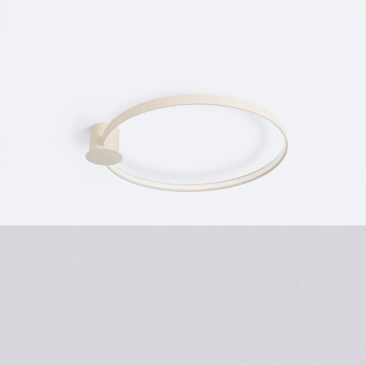 Luminaire plafonnier rio 78 beige en aluminium allient élégance avec anneaux led et diffuseur translucide minimaliste