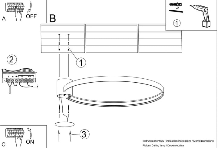 Luminaire plafonnier rio 78 doré avec anneaux concentriques design unique et efficacité lumineuse élevée intégrée