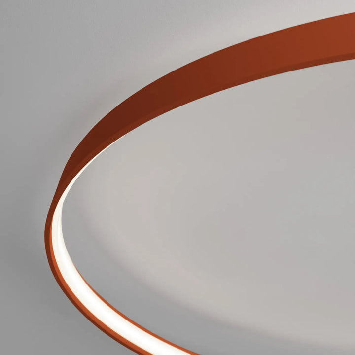 Luminaire plafonnier rio 78 avec cadre terracotta et bande led blanche, design moderne de la collection rio