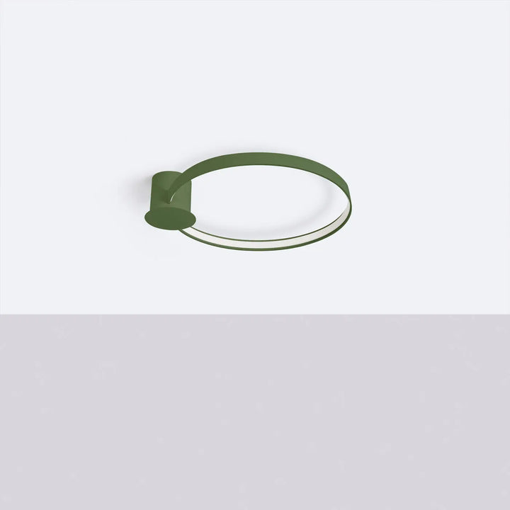 Luminaire plafonnier rio 55 vert olive en aluminium allient élégance et anneaux led pour un design minimaliste moderne