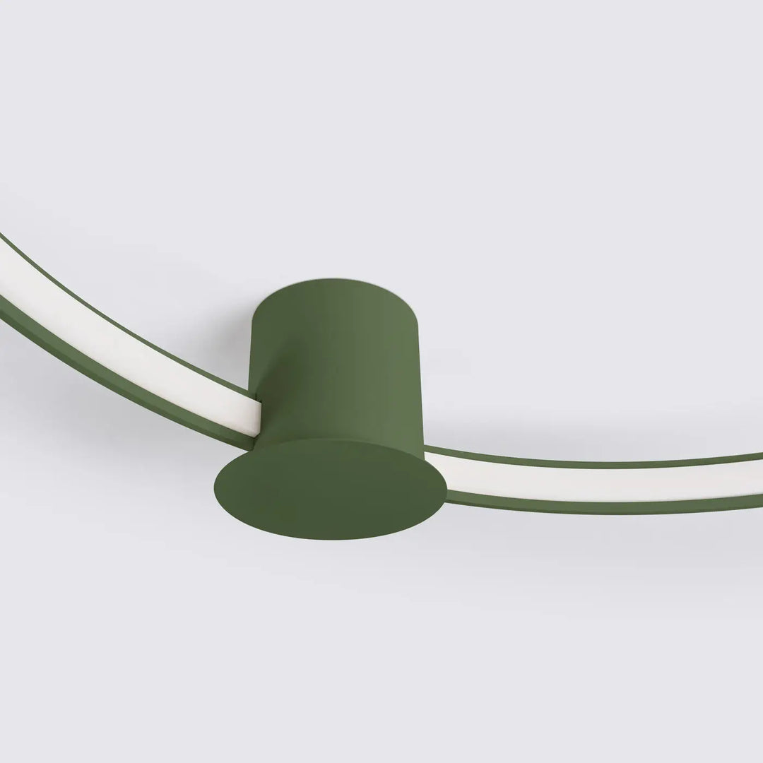 Luminaire plafonnier cylindrical vert olive avec anneaux led intégrés en aluminium allient élégance collection rio