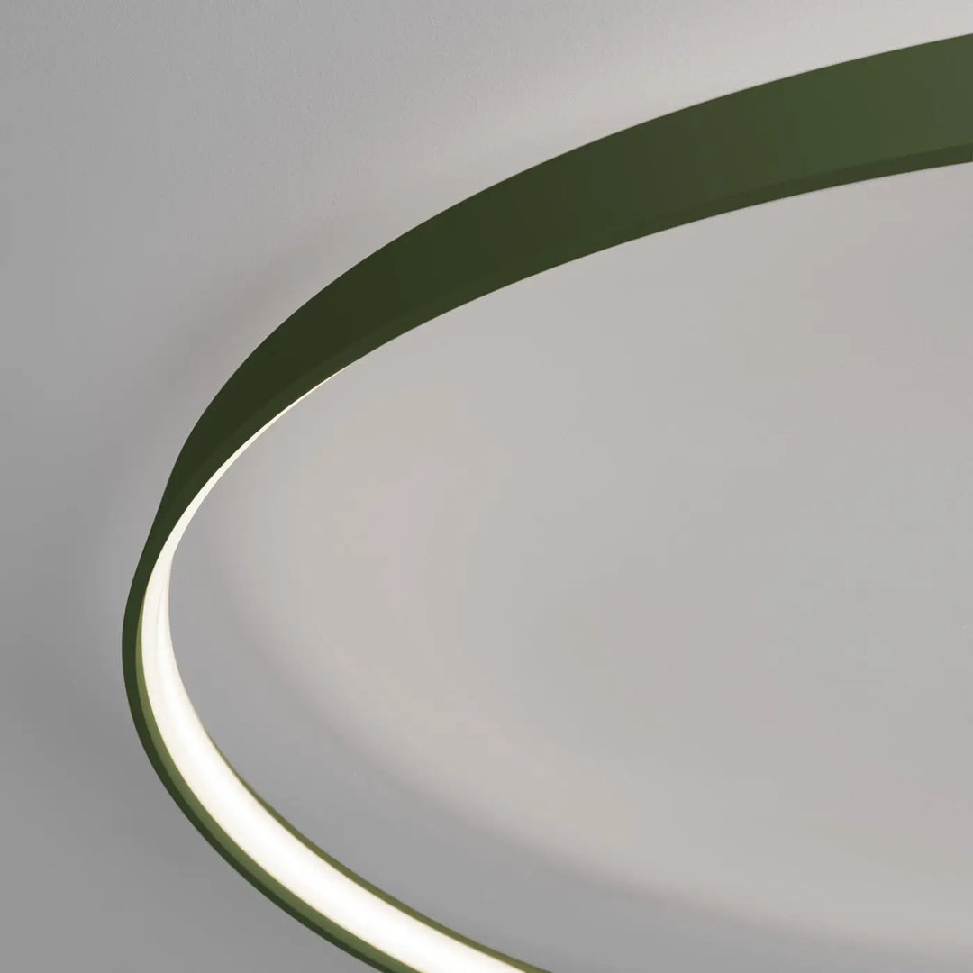 Luminaire plafonnier rio 78 vert olive avec anneaux led en aluminium allient élégance et design moderne