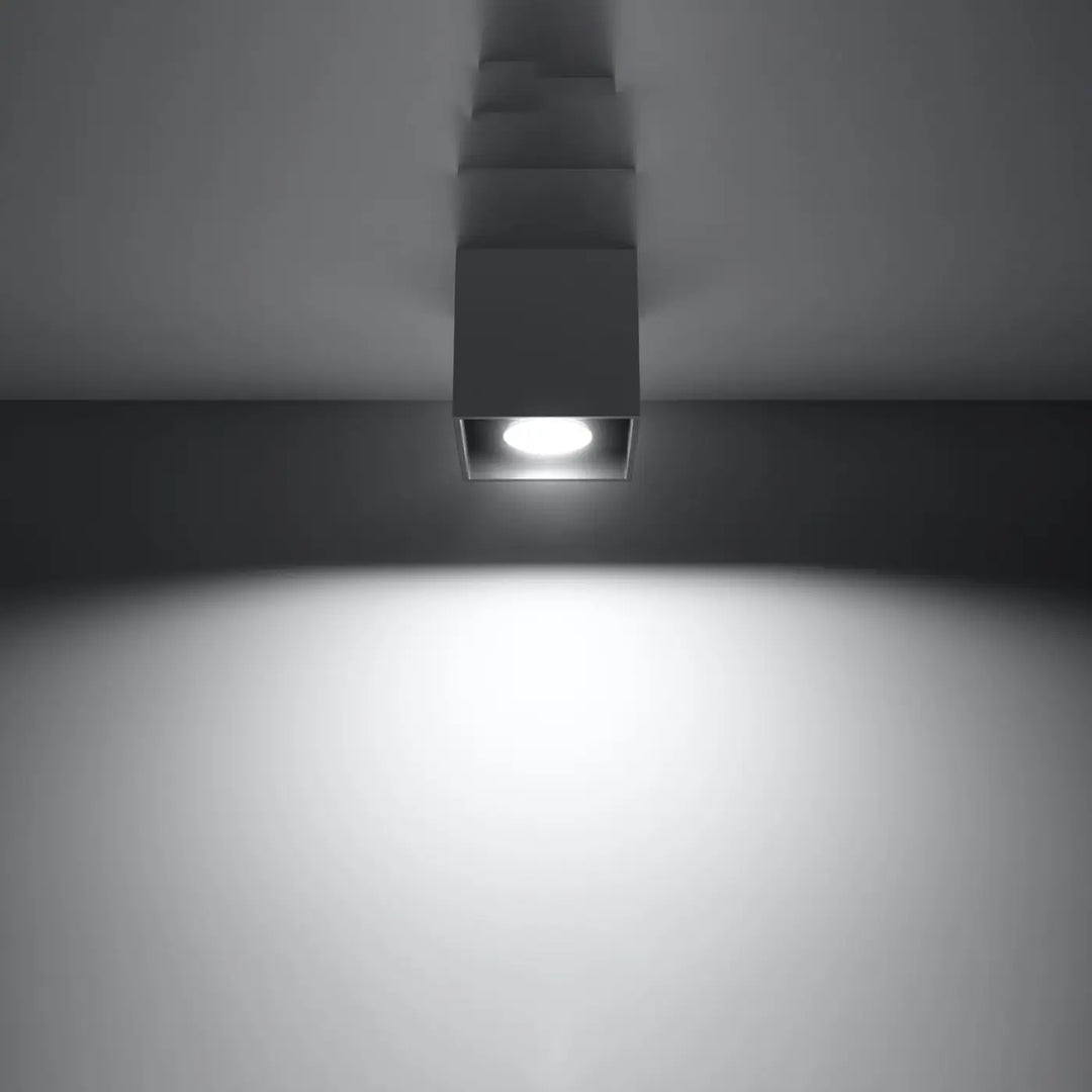 Luminaire plafonnier quad 1 anthracite en bois naturel avec design carré mat noir pour magnifique décoration moderne