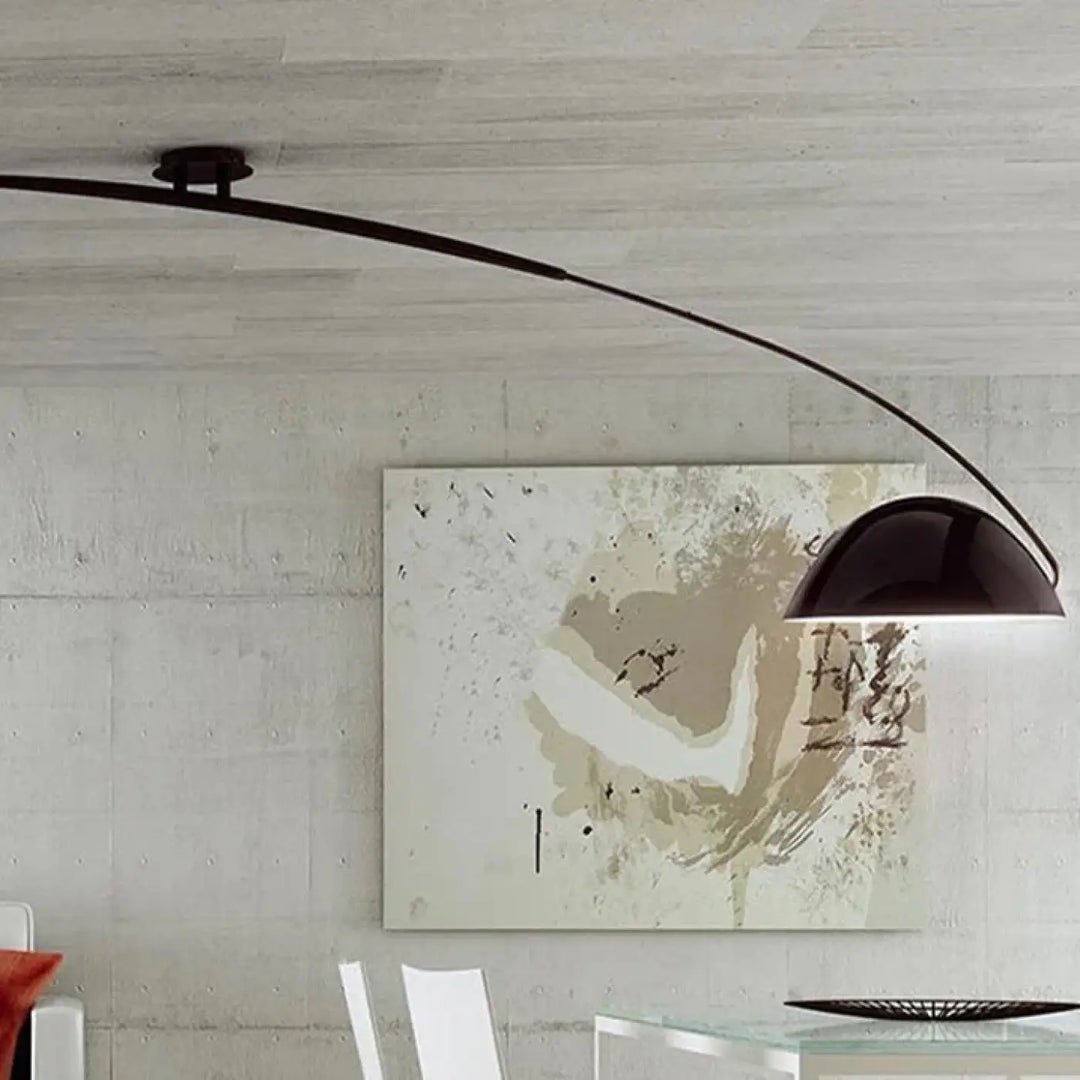 Luminaire plafonnier en arc moderne noir pour salon