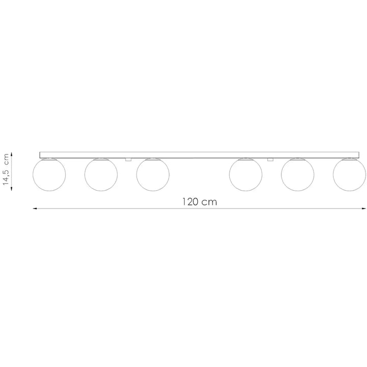 Luminaire plafonnier plafon yoli 6 blanc avec six ampoules sphériques et design minimaliste classe à part