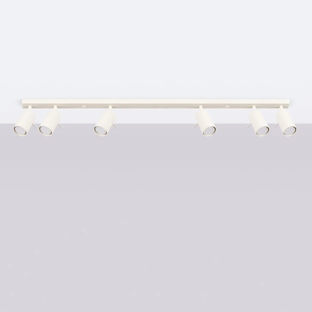 Luminaire plafonnier ring 6l beige avec six spots ajustables lampe ring pour éclairage flexible et minimalisme moderne