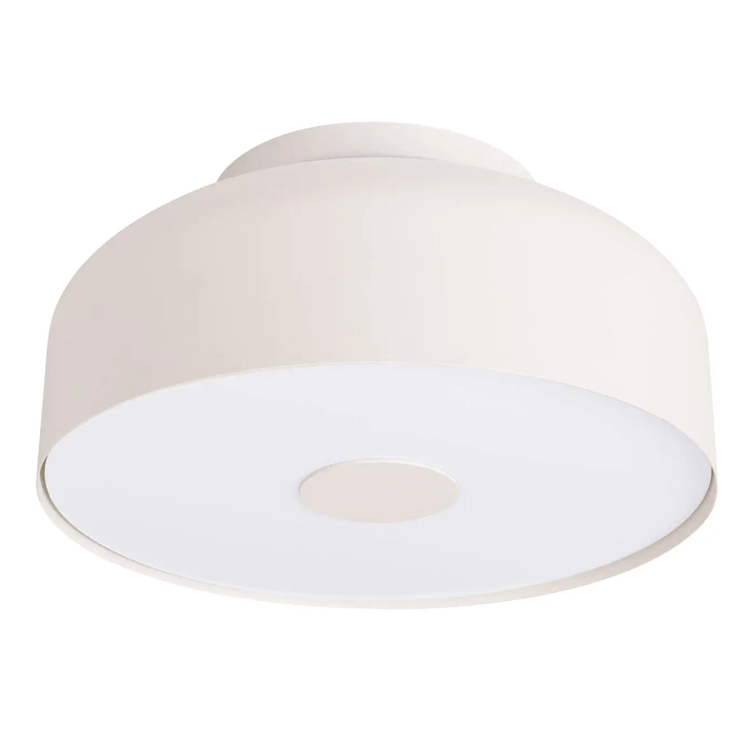 Plafonnier omiq beige avec lumière blanche en forme de dôme mat et découpe circulaire centrale allie simplicité et design exceptionnel