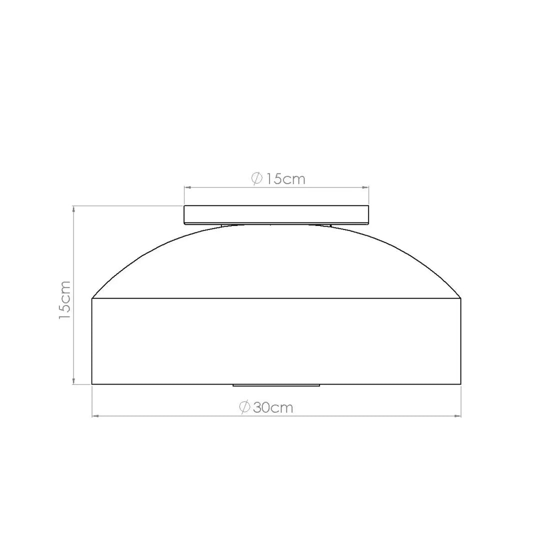 Plafonnier omiq beige minimaliste avec design exceptionnel allie simplicité et forme en dôme blanc de 30cm de diamètre