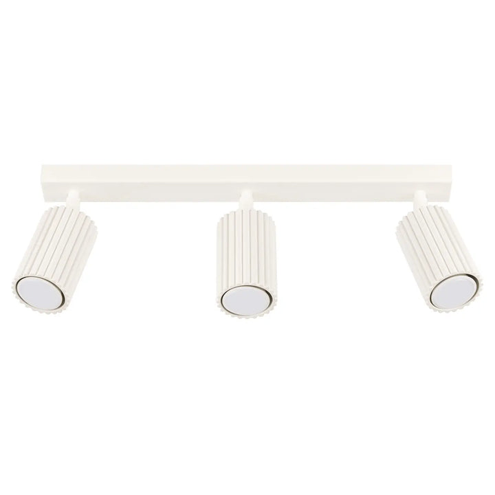 Luminaire plafonnier karbon 3l beige avec trois ampoules gu10 interchangeables et design minimaliste fluté