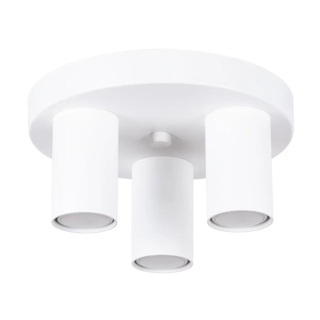 Plafonnier lagos blanc avec trois spots led cylindriques pour un caractère chic et une lampe lagos moderne