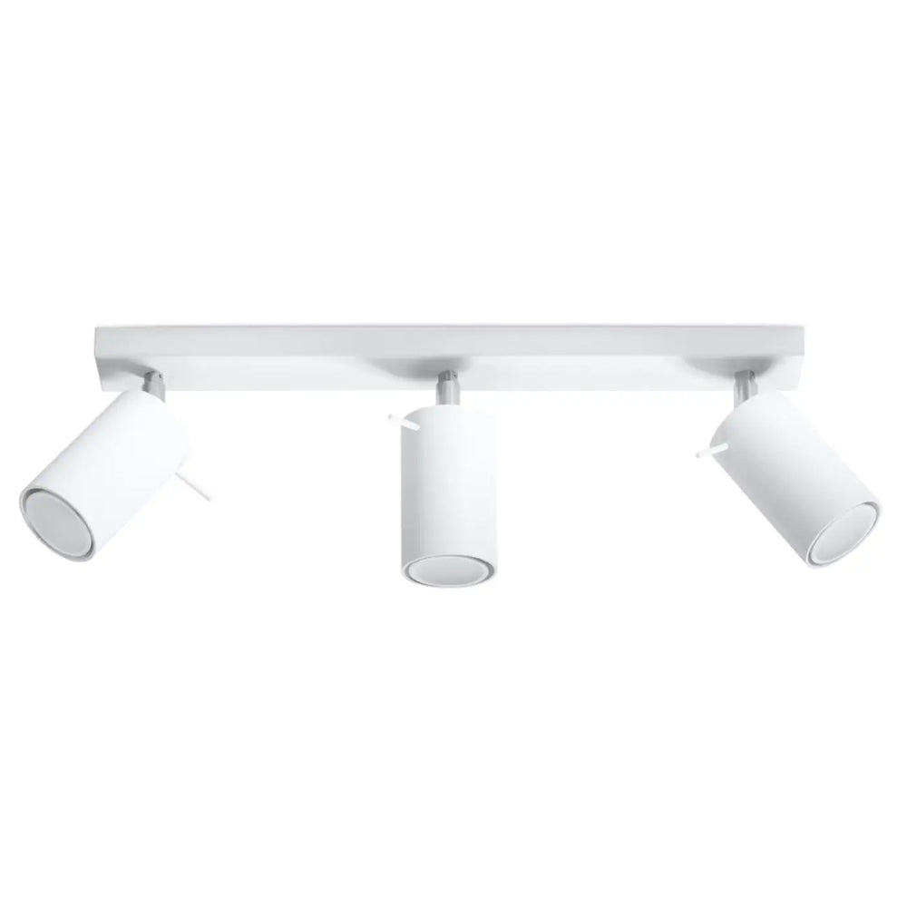 Luminaire plafonnier ring 3 blanc avec trois spots cylindriques design moderne que vous pouvez facilement installer