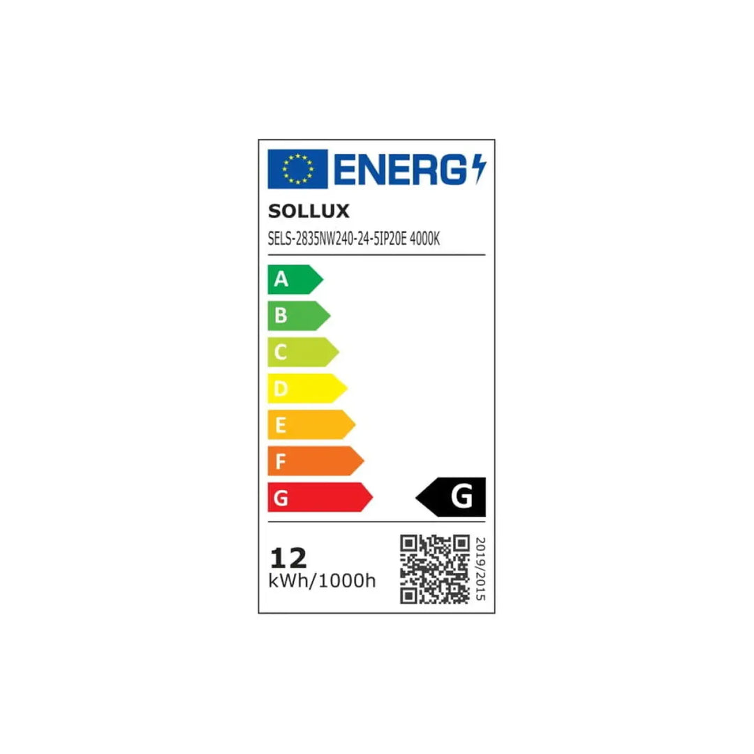 Étiquette énergie du module led sollux sels-2835nw240-24-sip2oe 4000k pour lampe rio plafonnier design unique blanc