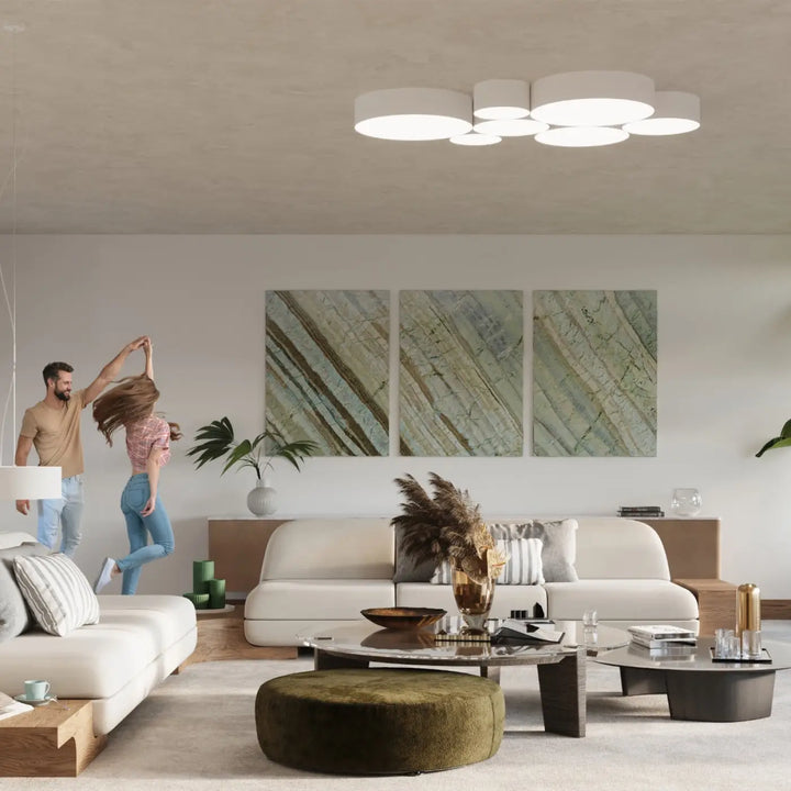 Plafonnier rond blanc moderne en forme riche nuage pour un éclairage polyvalent intérieur elegante