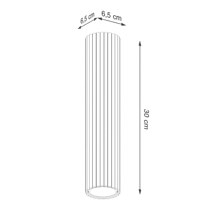 Plafonnier karbon allie de 30 cm blanc avec design minimaliste flûté et ampoules gu10 interchangeables