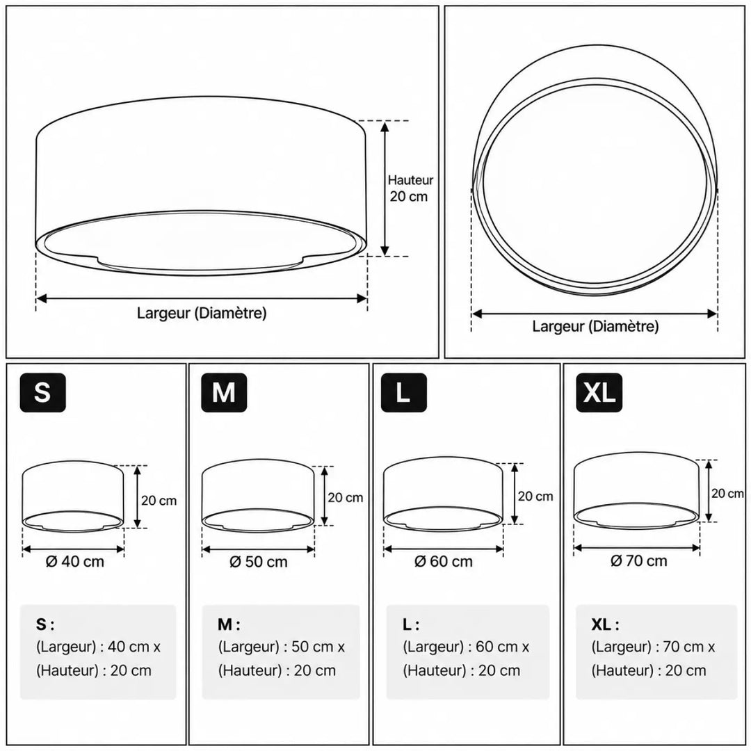 Luminaire plafonnier gris perle en blanc perle avec charme minimaliste disponible en quatre tailles pour décoration intérieure