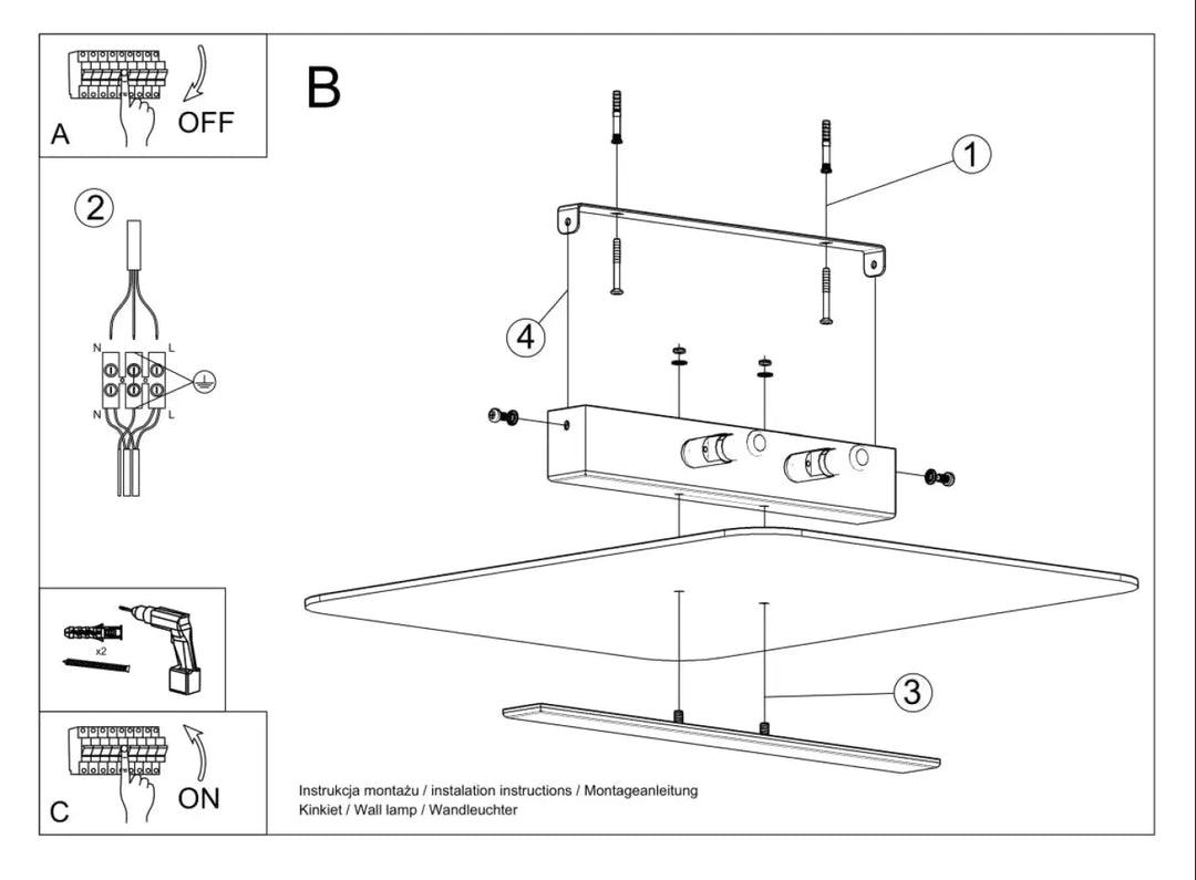 Diagramme technique détaillé d un plafonnier fonctionnel avec verre blanc met pour chambre à coucher azalia