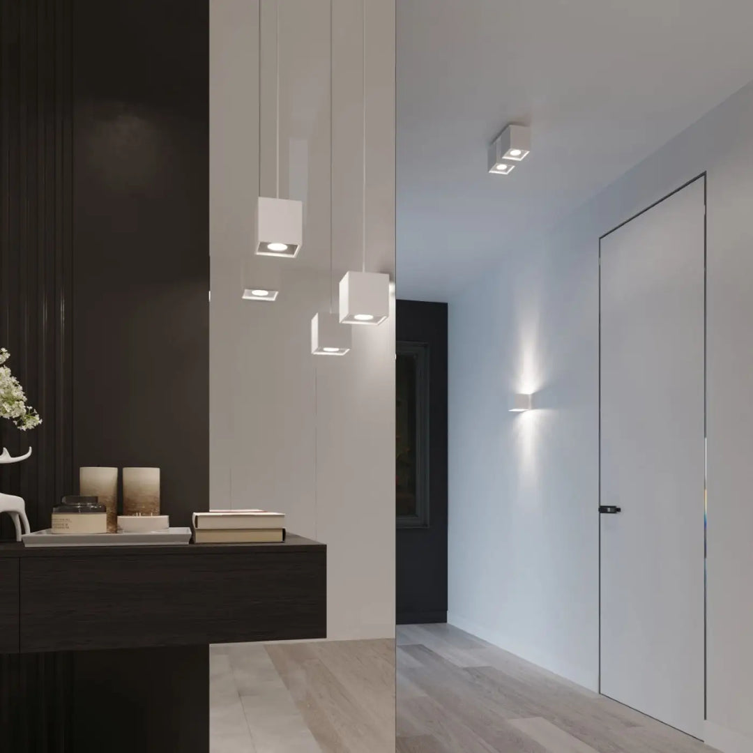 Luminaire plafonnier quad 1 blanc avec plafonnier quad montées individuellement pour une magnifique décoration minimaliste
