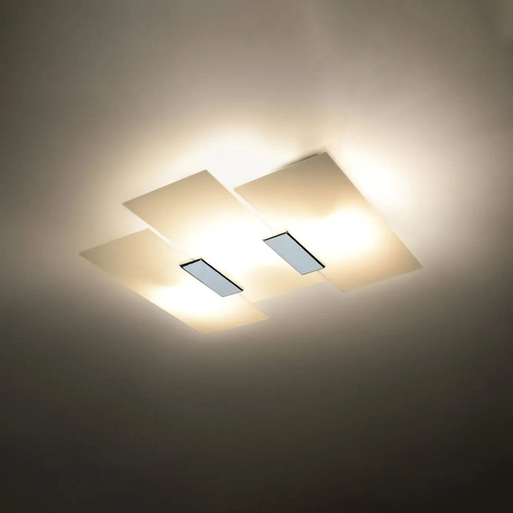 Luminaire plafonnier fabiano blanc met magnifiquement avec deux panneaux lumineux design intemporel et plafonnier fonctionnel