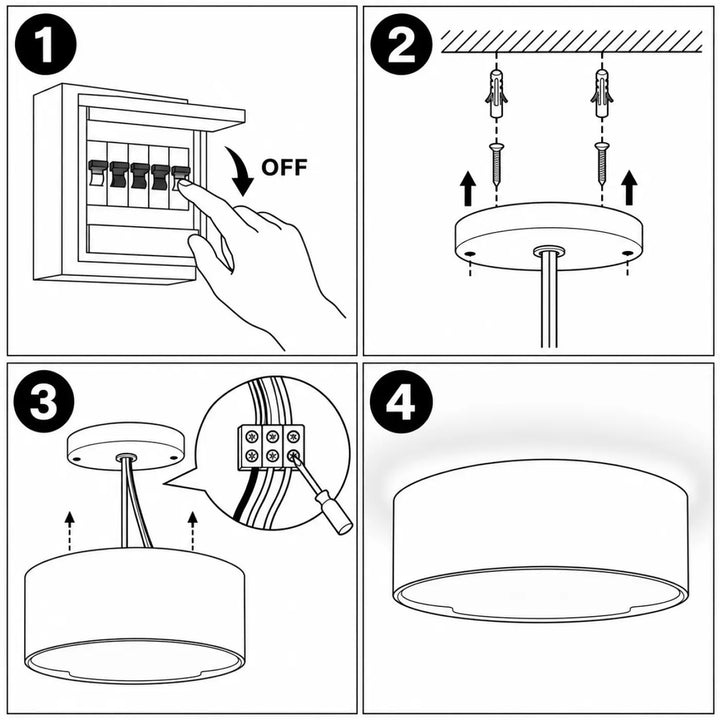 Luminaire plafonnier blanc perle cylindrique en métal pour une ambiance chaleureuse et un charme minimaliste
