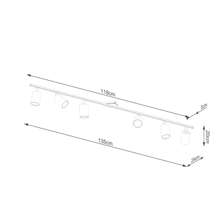 Luminaire plafonnier lemmi 6l blanc avec cinq spots réglables et forme minimaliste de la gamme lampes lemmi