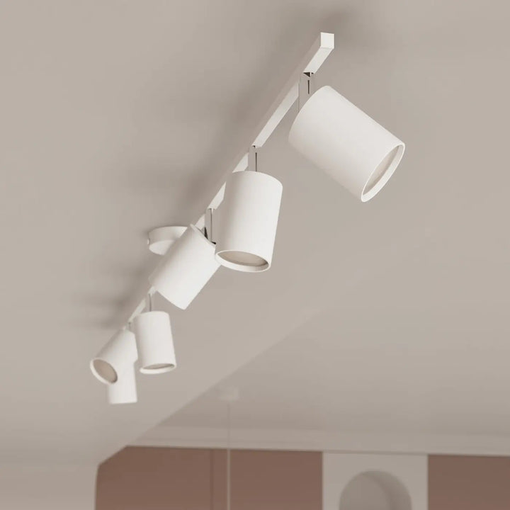 Luminaire plafonnier lemmi 6l blanc avec lampes lemmi design minimaliste en forme cylindre pour intérieur moderne